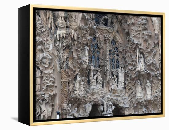 Sagrada Familia Cathedral by Gaudi, UNESCO World Heritage Site, Barcelona, Catalunya, Spain-Nico Tondini-Framed Premier Image Canvas