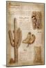 Saguaro Cactus - da Vinci Style-Lantern Press-Mounted Art Print