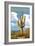 Saguaro National Park, Arizona - Roadrunner and Trail-Lantern Press-Framed Premium Giclee Print