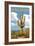 Saguaro National Park, Arizona - Roadrunner and Trail-Lantern Press-Framed Premium Giclee Print