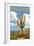 Saguaro National Park, Arizona - Roadrunner and Trail-Lantern Press-Framed Premium Giclee Print