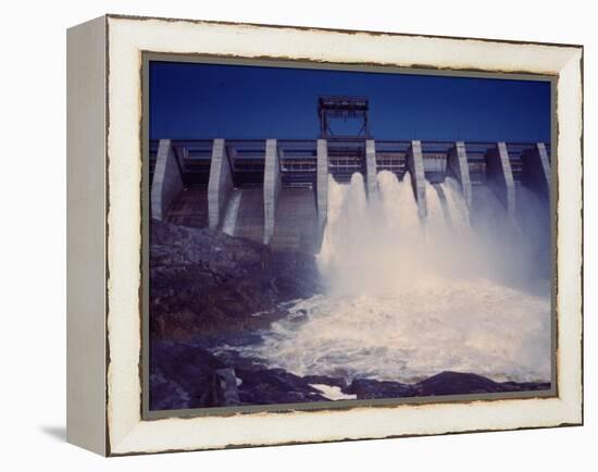 Saguenay River Water Falling Through Slices Atop Shipshaw Dam-Andreas Feininger-Framed Premier Image Canvas