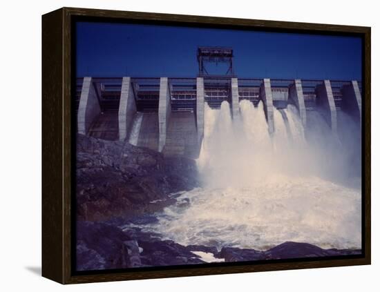 Saguenay River Water Falling Through Slices Atop Shipshaw Dam-Andreas Feininger-Framed Premier Image Canvas