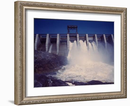 Saguenay River Water Falling Through Slices Atop Shipshaw Dam-Andreas Feininger-Framed Premium Photographic Print