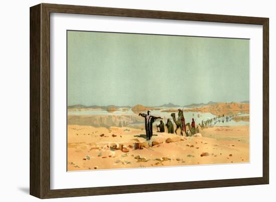 Sahara 19th Century Desert Camels-null-Framed Giclee Print