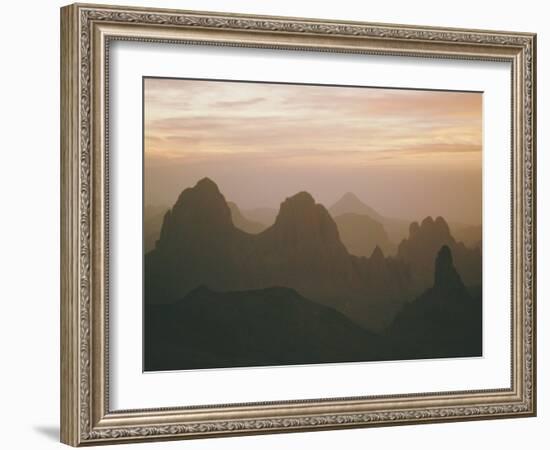 Sahara Desert, Hoggar Mountains, Sunrise Over Assekrem, Algeria, North Africa-David Poole-Framed Photographic Print