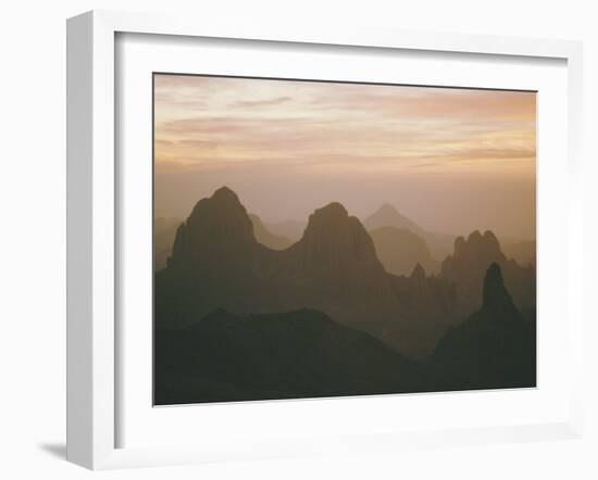 Sahara Desert, Hoggar Mountains, Sunrise Over Assekrem, Algeria, North Africa-David Poole-Framed Photographic Print