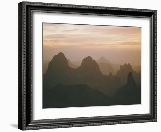 Sahara Desert, Hoggar Mountains, Sunrise Over Assekrem, Algeria, North Africa-David Poole-Framed Photographic Print