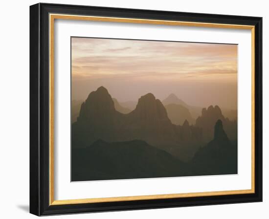 Sahara Desert, Hoggar Mountains, Sunrise Over Assekrem, Algeria, North Africa-David Poole-Framed Photographic Print