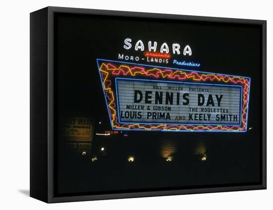 Sahara Sign Advertising Dennis Day. Las Vegas, 1955-Loomis Dean-Framed Premier Image Canvas
