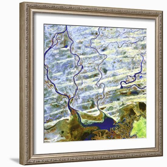 Saharan Desert Rivers, Satellite Image-null-Framed Premium Photographic Print