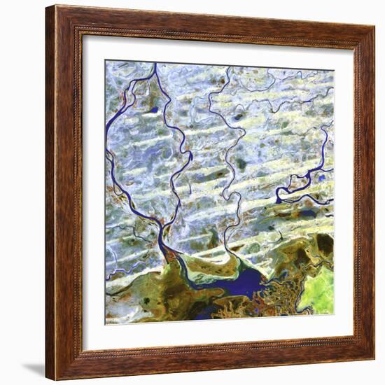 Saharan Desert Rivers, Satellite Image-null-Framed Premium Photographic Print