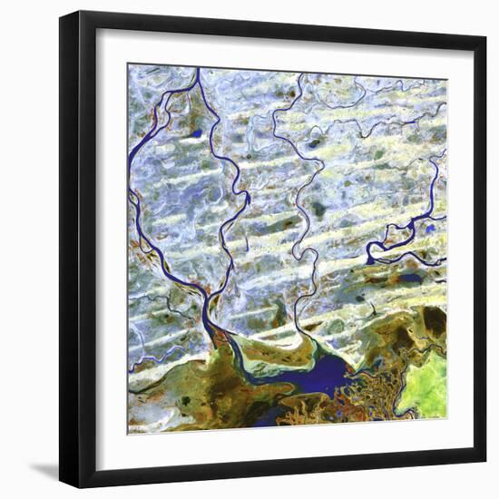 Saharan Desert Rivers, Satellite Image-null-Framed Premium Photographic Print