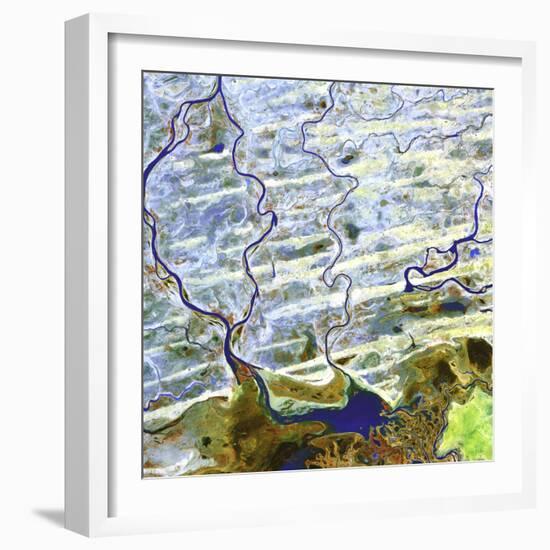 Saharan Desert Rivers, Satellite Image-null-Framed Premium Photographic Print