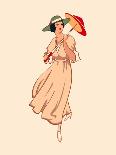Art Nouveau Spring Fashion Girl with Umbrella-sahuad-Art Print