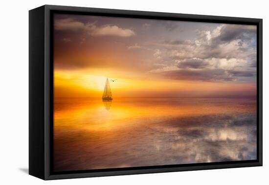 Sail and sunset-Marco Carmassi-Framed Premier Image Canvas