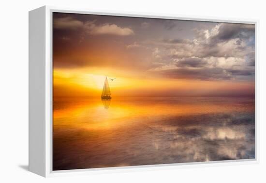Sail and sunset-Marco Carmassi-Framed Premier Image Canvas