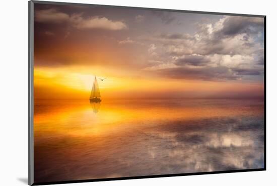 Sail and sunset-Marco Carmassi-Mounted Photographic Print