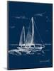 Sail Boat on Blue Burlap II-Lanie Loreth-Mounted Art Print