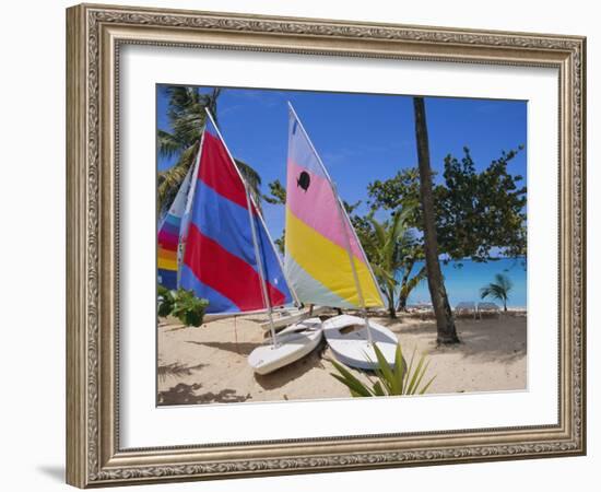 Sail Boats, Galley Bay, Antigua, Caribbean, West Indies, Central America-Firecrest Pictures-Framed Photographic Print