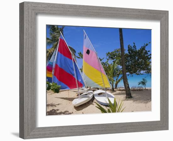 Sail Boats, Galley Bay, Antigua, Caribbean, West Indies, Central America-Firecrest Pictures-Framed Photographic Print