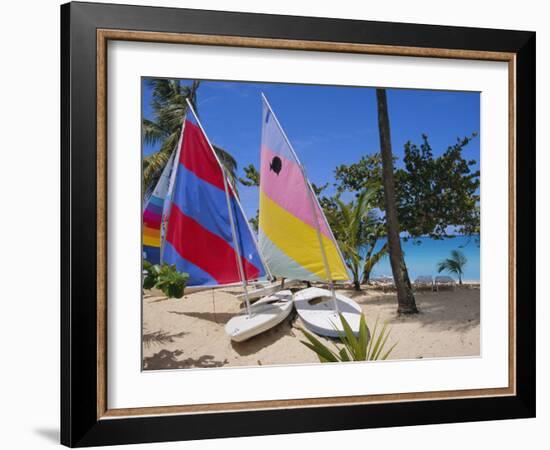 Sail Boats, Galley Bay, Antigua, Caribbean, West Indies, Central America-Firecrest Pictures-Framed Photographic Print