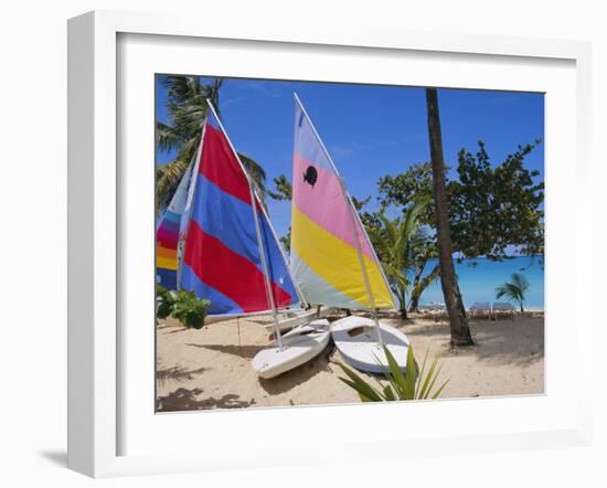 Sail Boats, Galley Bay, Antigua, Caribbean, West Indies, Central America-Firecrest Pictures-Framed Photographic Print