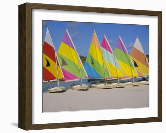 Sail Boats on the Beach, St. James Club, Antigua, Caribbean, West Indies, Central America-J Lightfoot-Framed Photographic Print