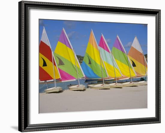 Sail Boats on the Beach, St. James Club, Antigua, Caribbean, West Indies, Central America-J Lightfoot-Framed Photographic Print