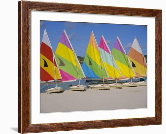 Sail Boats on the Beach, St. James Club, Antigua, Caribbean, West Indies, Central America-J Lightfoot-Framed Photographic Print