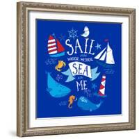 Sail on the Sea with Me-Heather Rosas-Framed Art Print