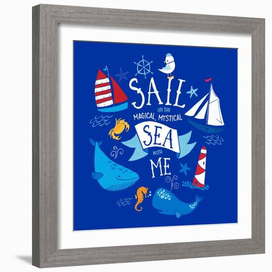 Sail on the Sea with Me-Heather Rosas-Framed Art Print