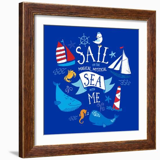 Sail on the Sea with Me-Heather Rosas-Framed Art Print