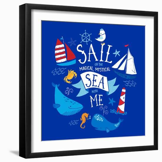 Sail on the Sea with Me-Heather Rosas-Framed Art Print