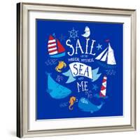 Sail on the Sea with Me-Heather Rosas-Framed Art Print