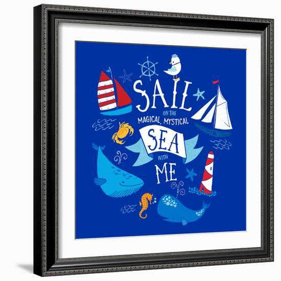 Sail on the Sea with Me-Heather Rosas-Framed Art Print