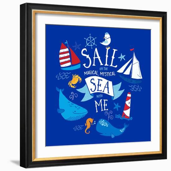 Sail on the Sea with Me-Heather Rosas-Framed Premium Giclee Print