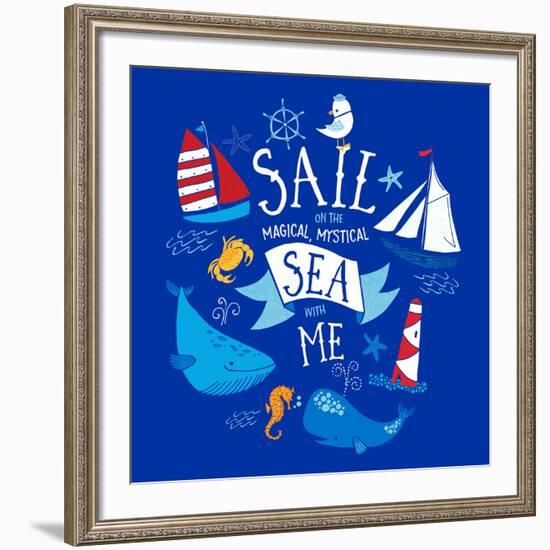 Sail on the Sea with Me-Heather Rosas-Framed Art Print