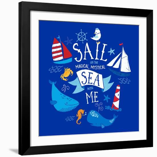 Sail on the Sea with Me-Heather Rosas-Framed Art Print