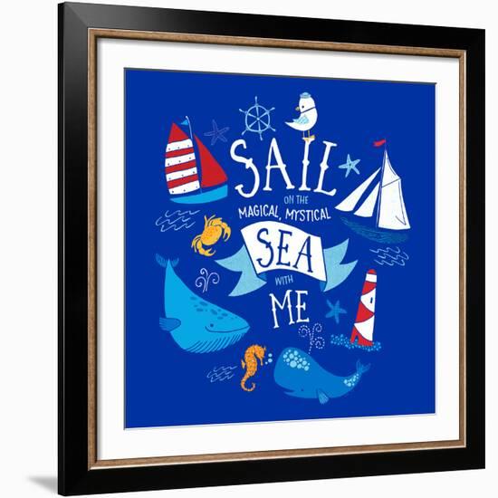 Sail on the Sea with Me-Heather Rosas-Framed Art Print