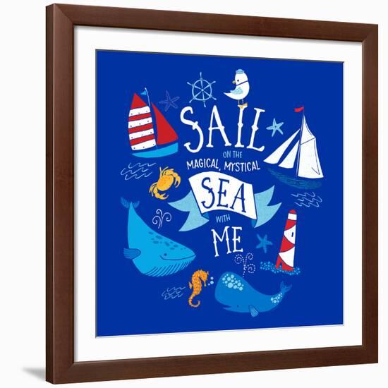 Sail on the Sea with Me-Heather Rosas-Framed Art Print