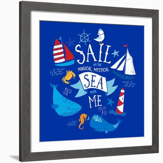 Sail on the Sea with Me-Heather Rosas-Framed Art Print