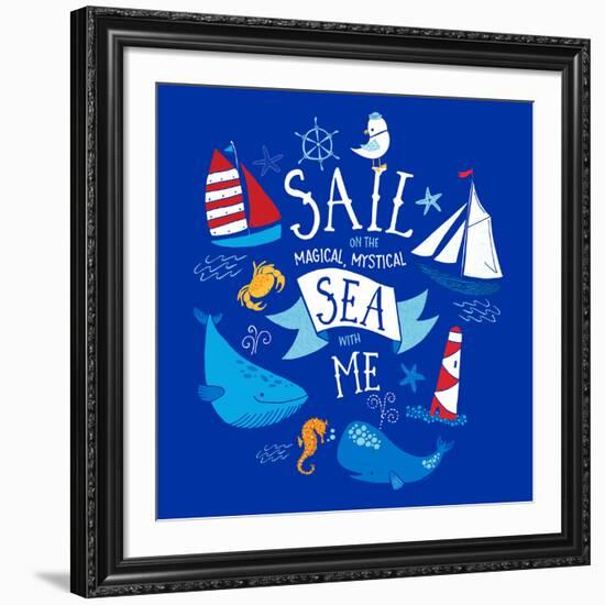 Sail on the Sea with Me-Heather Rosas-Framed Art Print