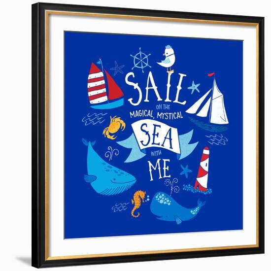 Sail on the Sea with Me-Heather Rosas-Framed Art Print