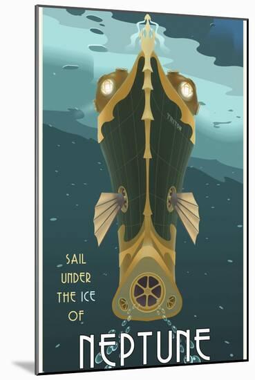 Sail Under The Ice Of Neptune-Steve Thomas-Mounted Giclee Print