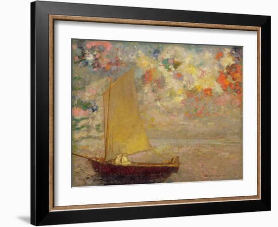 Sailboat, 1905 (Oil on Canvas)-Odilon Redon-Framed Giclee Print