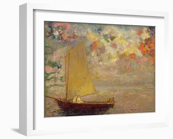 Sailboat, 1905 (Oil on Canvas)-Odilon Redon-Framed Giclee Print