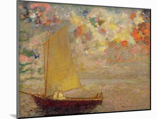 Sailboat, 1905 (Oil on Canvas)-Odilon Redon-Mounted Giclee Print