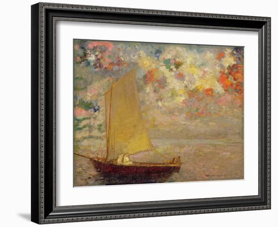 Sailboat, 1905 (Oil on Canvas)-Odilon Redon-Framed Giclee Print