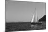 Sailboat Aegean Sea Santorini Greece-null-Mounted Photo